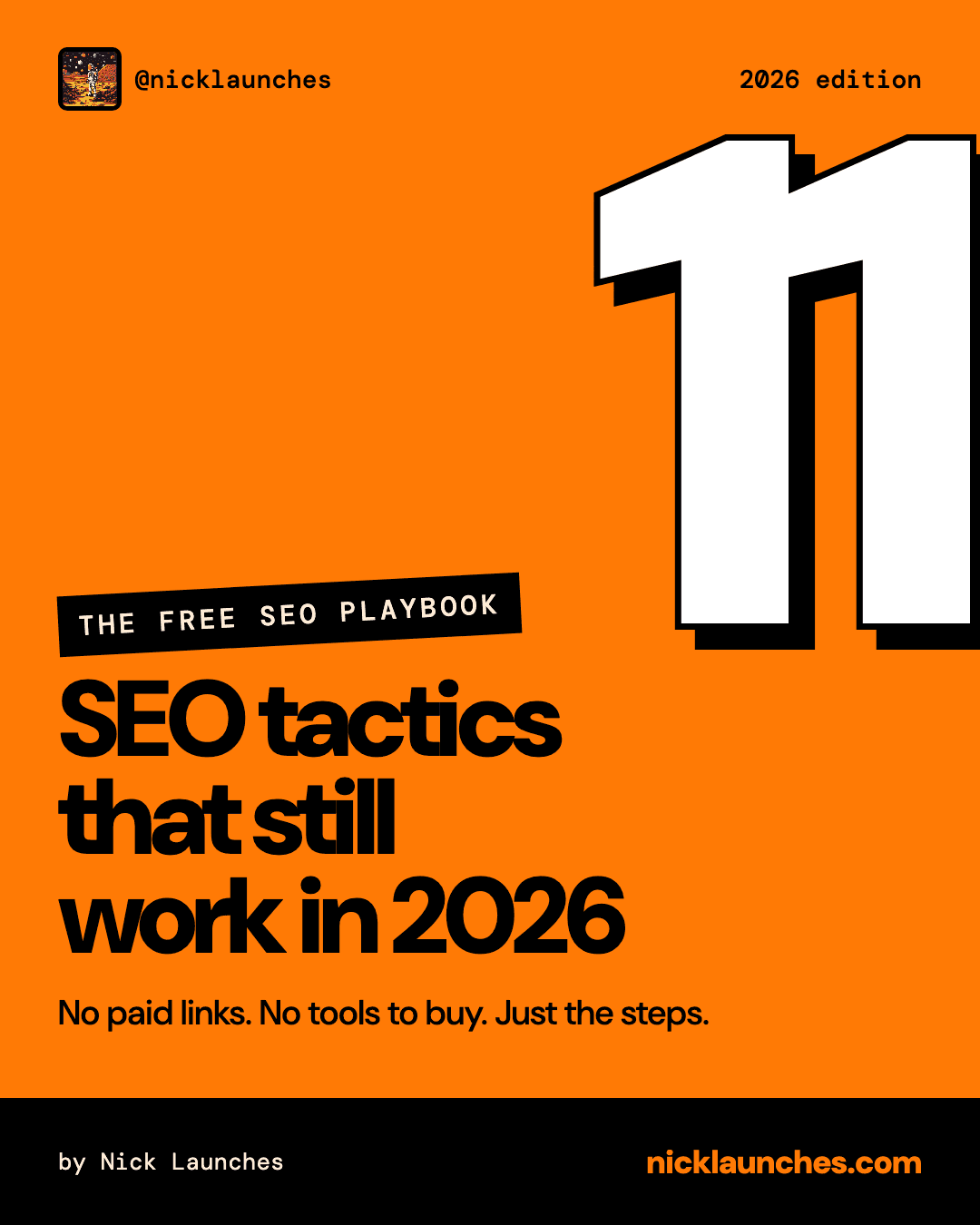 Cover of the free SEO playbook for builders